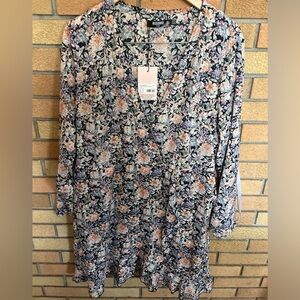 NWT Missguided Plus Floral Wrap Ruffle Tea Dress Black Women’s Size US 16